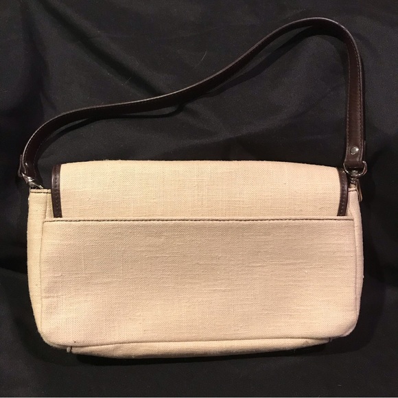 Ralph Lauren Purse - Shoulder, 12”x7”x3”, cream and brown, multiple pockets. - Picture 7 of 10